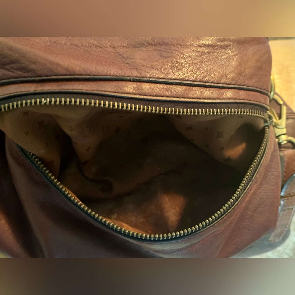 Fossil Brown Leather Crossbody Bag - Picture 10 of 14
